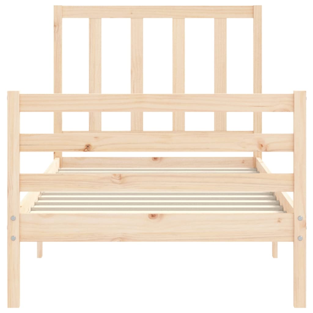 Bed frame without mattress solid pine wood