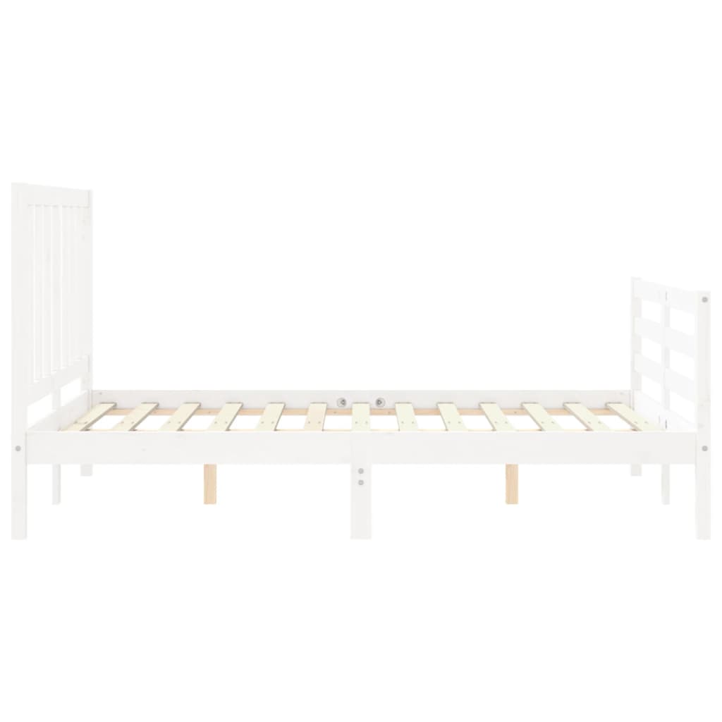 Cadre de lit sans matelas blanc bois de pin massif