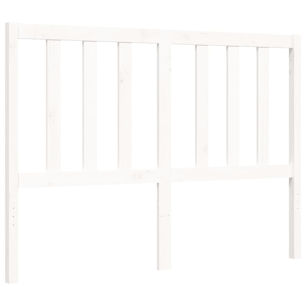 Cadre de lit sans matelas blanc bois de pin massif