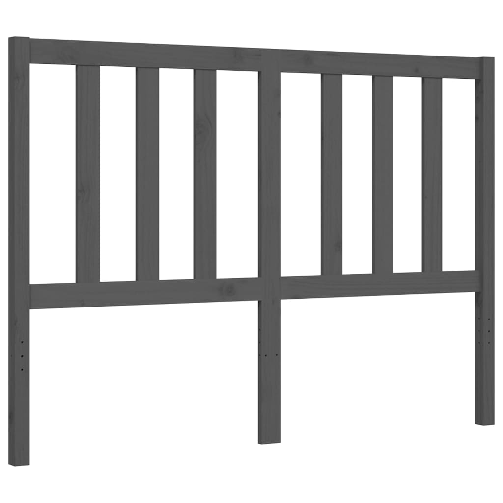 Bed frame without mattress gray solid pine wood