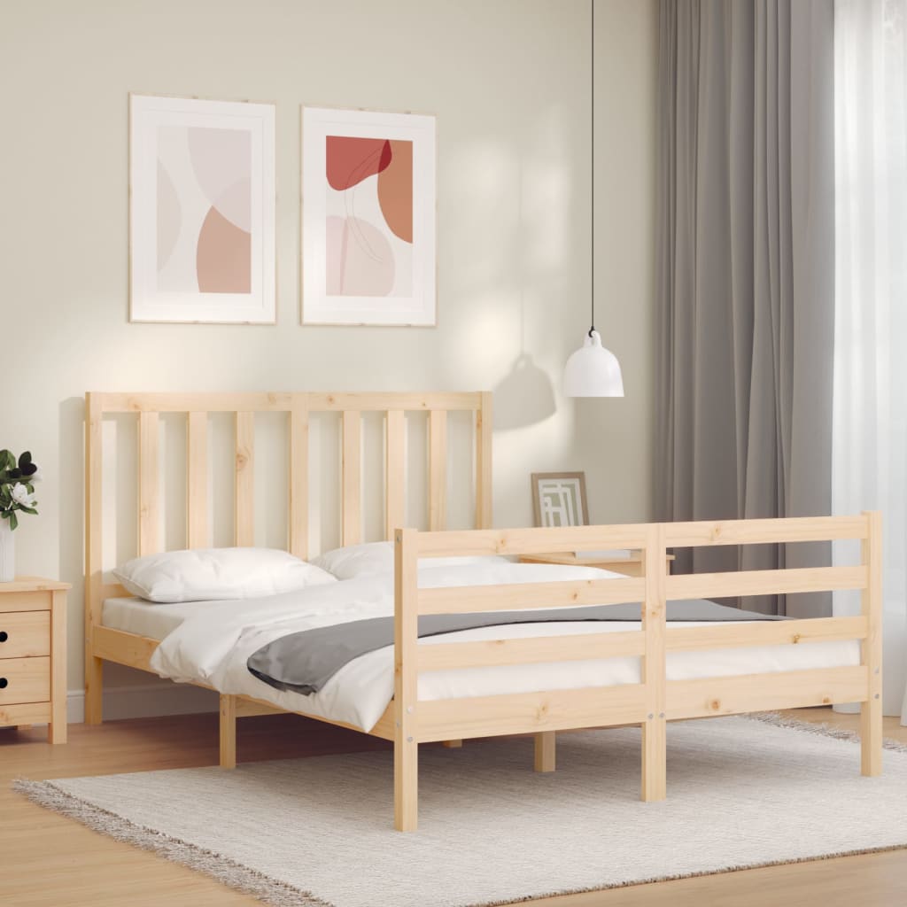 Cadre de lit sans matelas 140x190 cm bois de pin massif