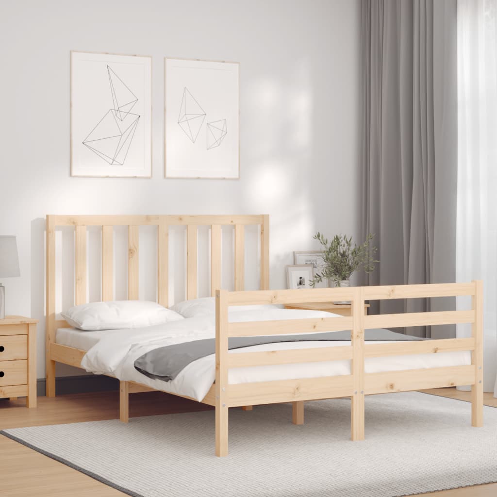 Cadre de lit sans matelas 140x190 cm bois de pin massif