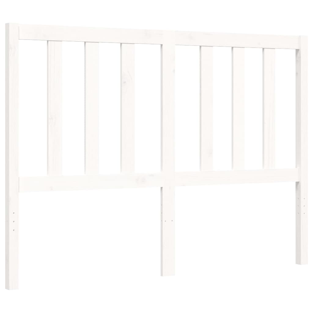 Bed frame without white mattress 140x190 cm solid pine wood