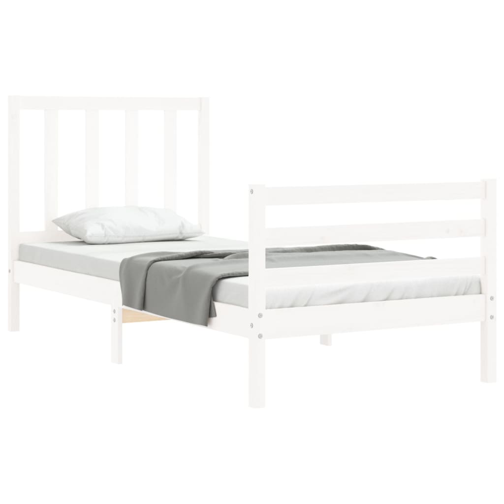 Cadre de lit sans matelas blanc 100x200 cm bois de pin massif