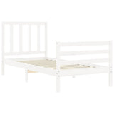 Cadre de lit sans matelas blanc 100x200 cm bois de pin massif