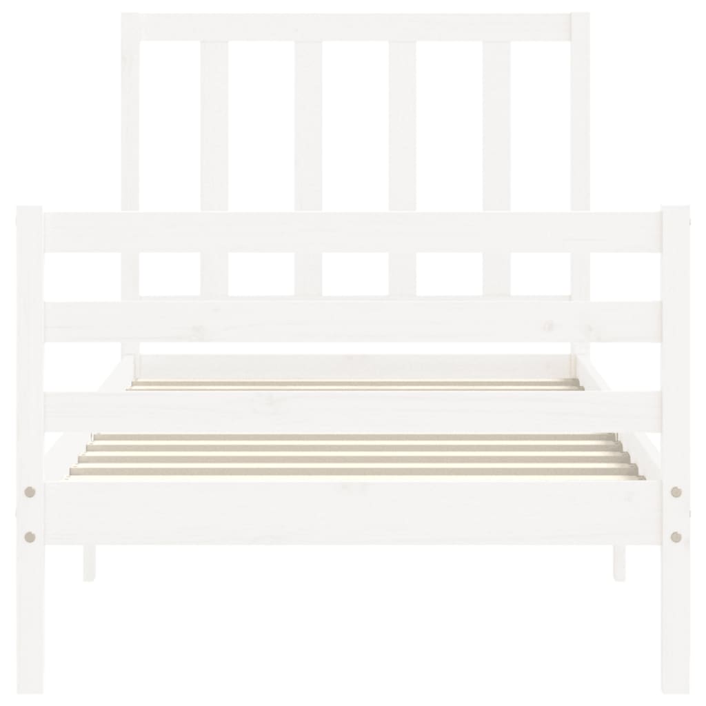 Cadre de lit sans matelas blanc 100x200 cm bois de pin massif