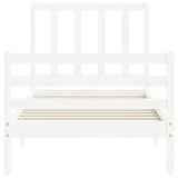 Cadre de lit sans matelas blanc 100x200 cm bois de pin massif