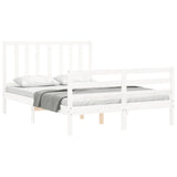 Cadre de lit sans matelas blanc 120x200 cm bois de pin massif