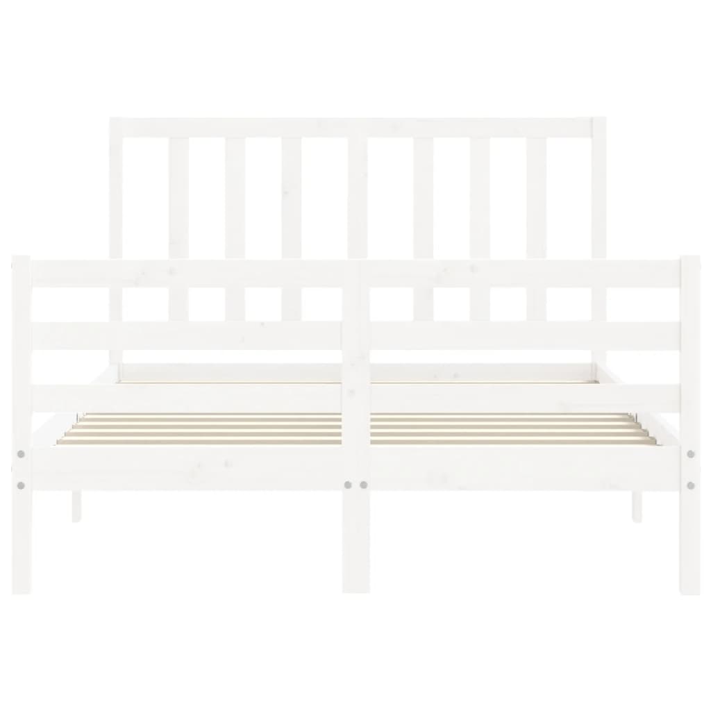 Cadre de lit sans matelas blanc 120x200 cm bois de pin massif