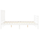 Cadre de lit sans matelas blanc 140x200 cm bois de pin massif