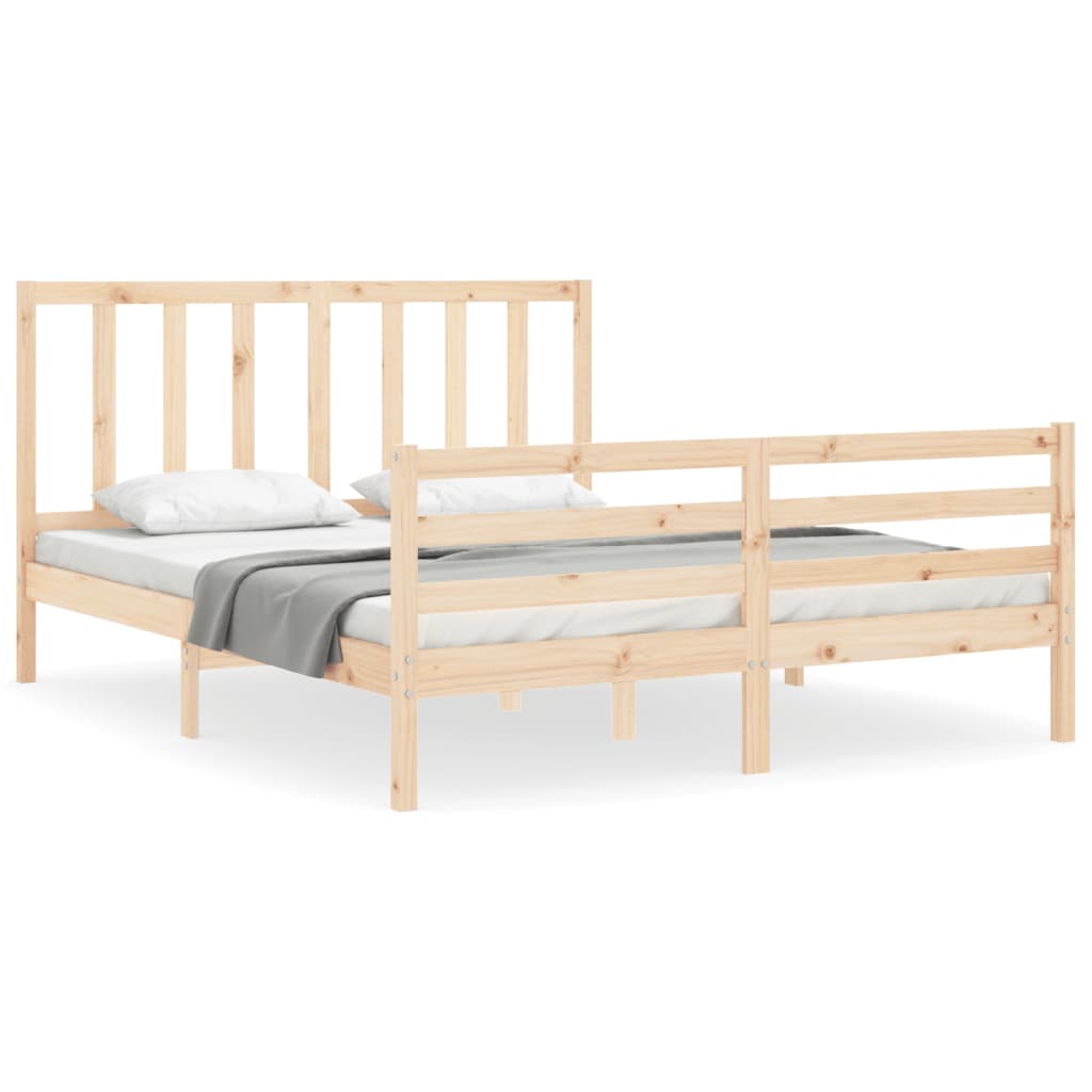 Cadre de lit sans matelas 160x200 cm bois massif de pin