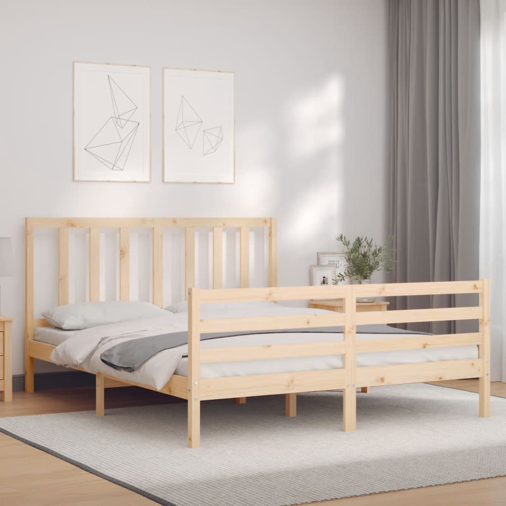 Cadre de lit sans matelas 160x200 cm bois massif de pin