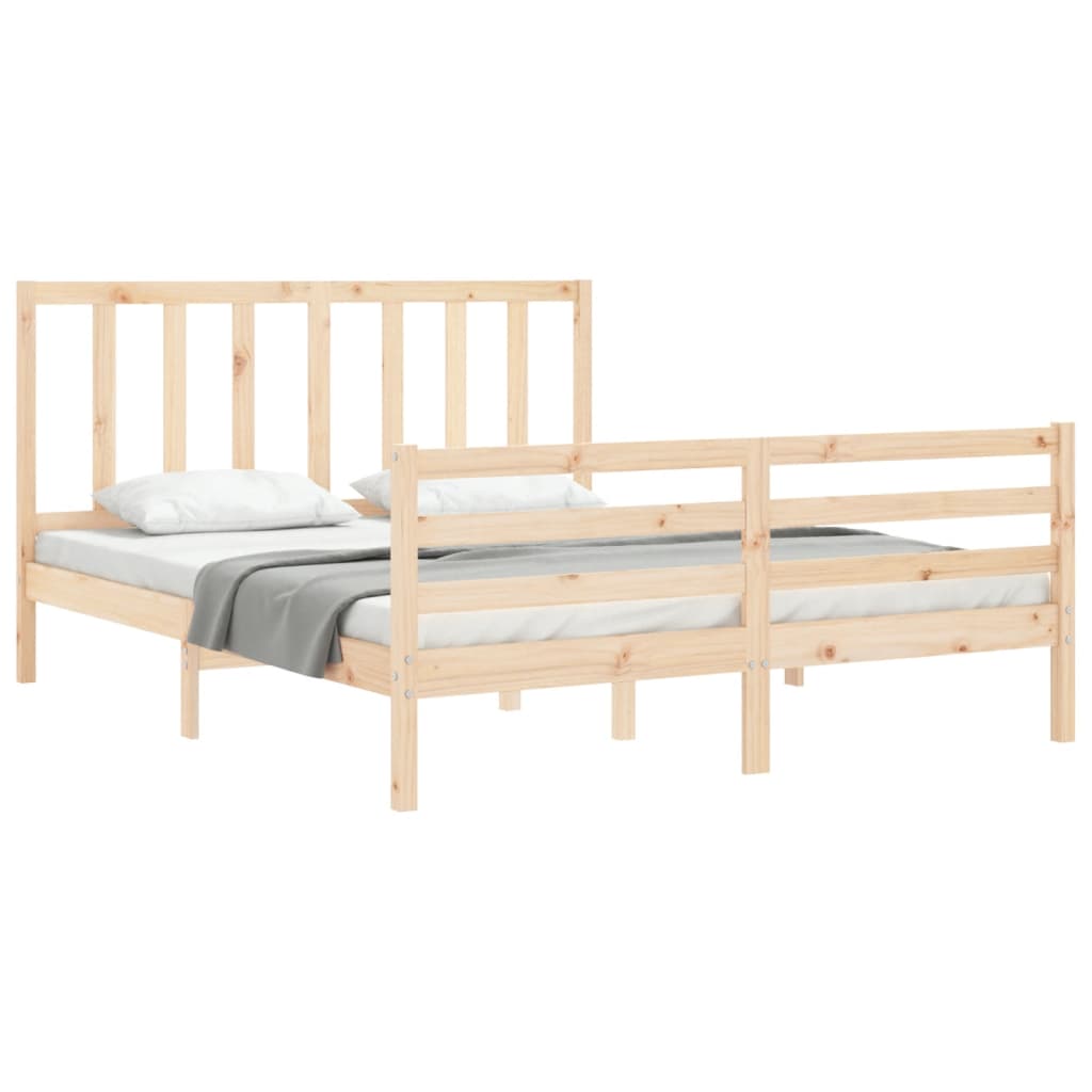 Bed frame without mattress 160x200 cm solid pine wood