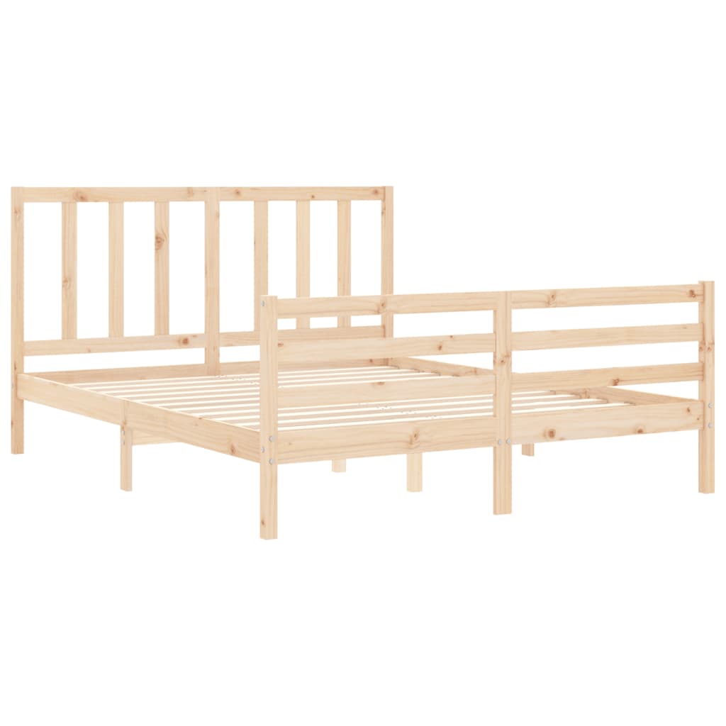 Cadre de lit sans matelas 160x200 cm bois massif de pin