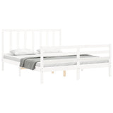 Cadre de lit sans matelas blanc 160x200 cm bois de pin massif