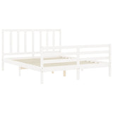 Cadre de lit sans matelas blanc 160x200 cm bois de pin massif