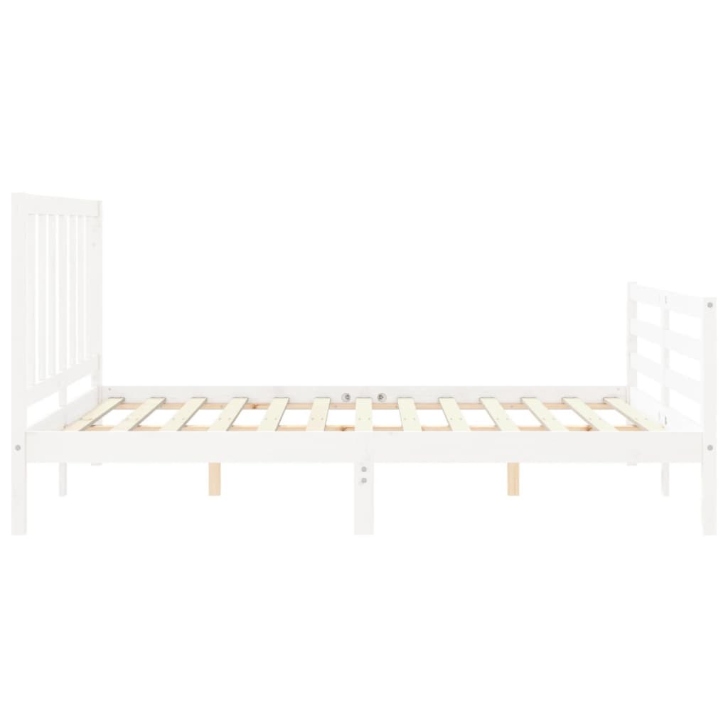 Cadre de lit sans matelas blanc 160x200 cm bois de pin massif