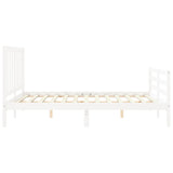 Cadre de lit sans matelas blanc 160x200 cm bois de pin massif