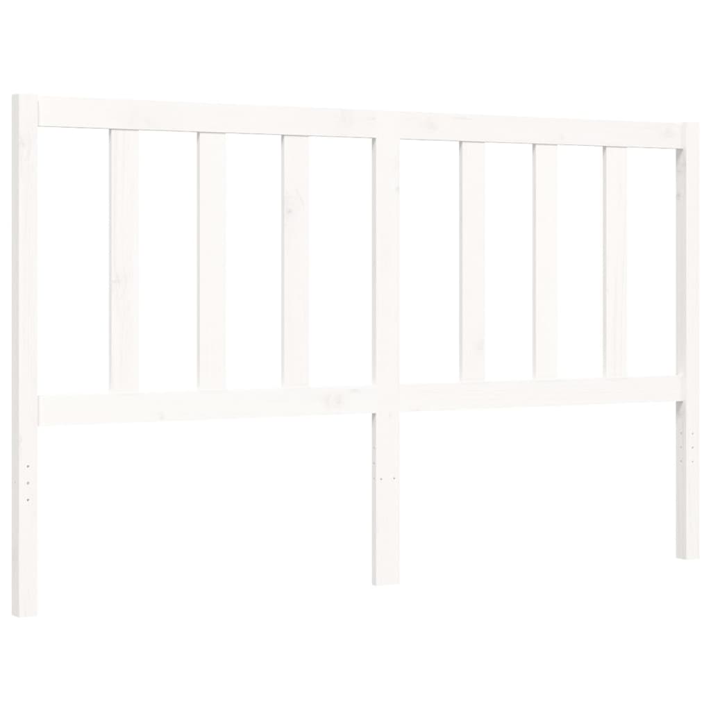 Cadre de lit sans matelas blanc 160x200 cm bois de pin massif