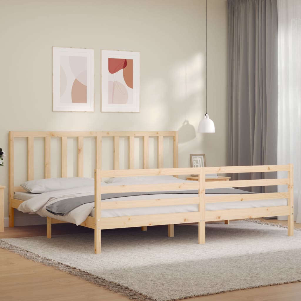 Bed frame without mattress 200x200 cm solid pine wood