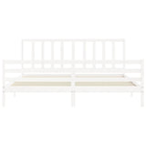 Cadre de lit sans matelas blanc 200x200 cm bois massif de pin