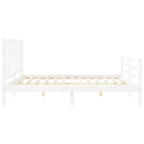 Cadre de lit sans matelas blanc 200x200 cm bois massif de pin