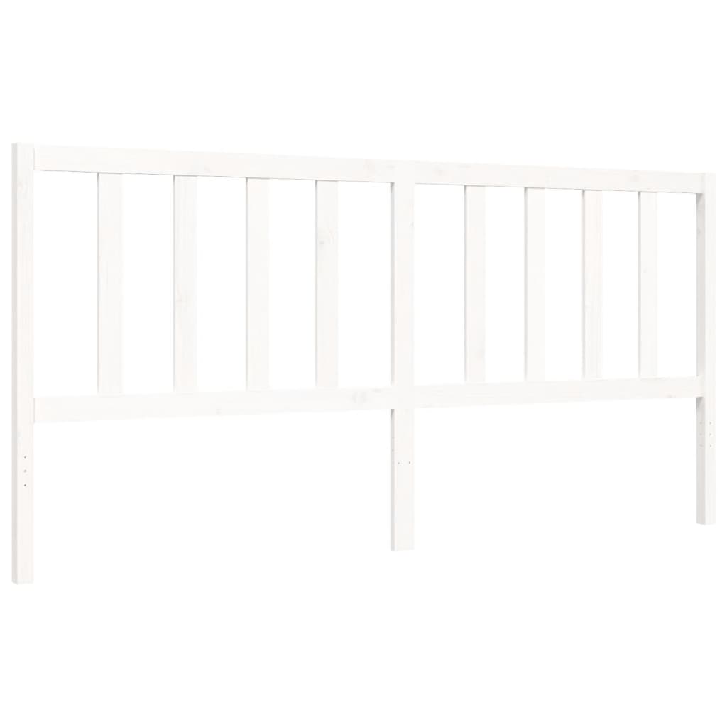 Cadre de lit sans matelas blanc 200x200 cm bois massif de pin