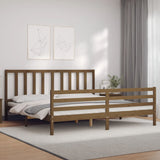 Cadre de lit sans matelas marron miel 200x200cm bois pin massif