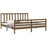 Cadre de lit sans matelas marron miel 200x200cm bois pin massif