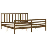 Cadre de lit sans matelas marron miel 200x200cm bois pin massif