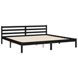 Cadre de lit sans matelas noir 200x200 cm bois massif de pin