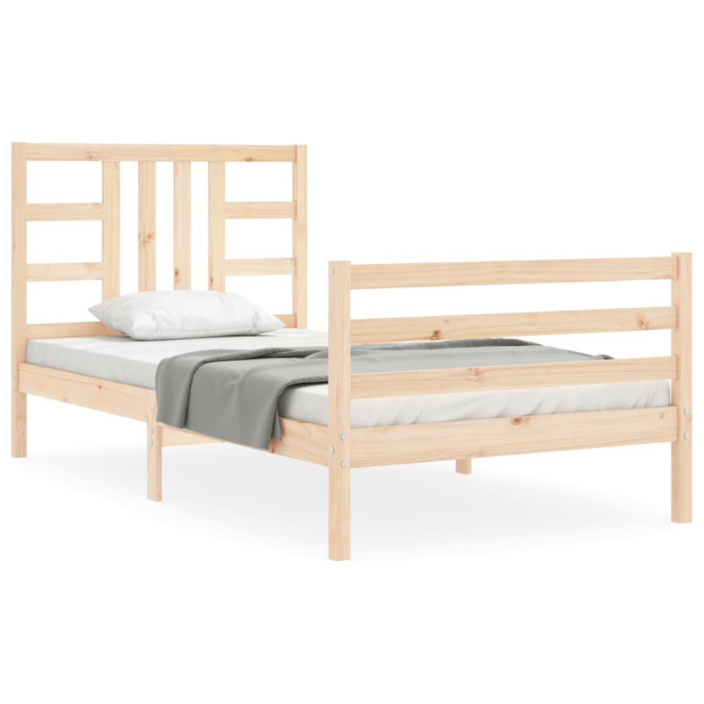 Bed frame without mattress solid pine wood