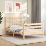 Bed frame without mattress solid pine wood