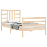 Bed frame without mattress solid pine wood