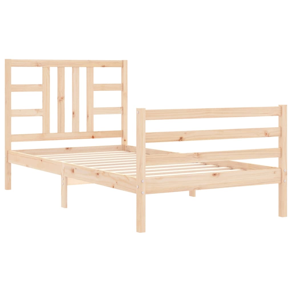 Bed frame without mattress solid pine wood