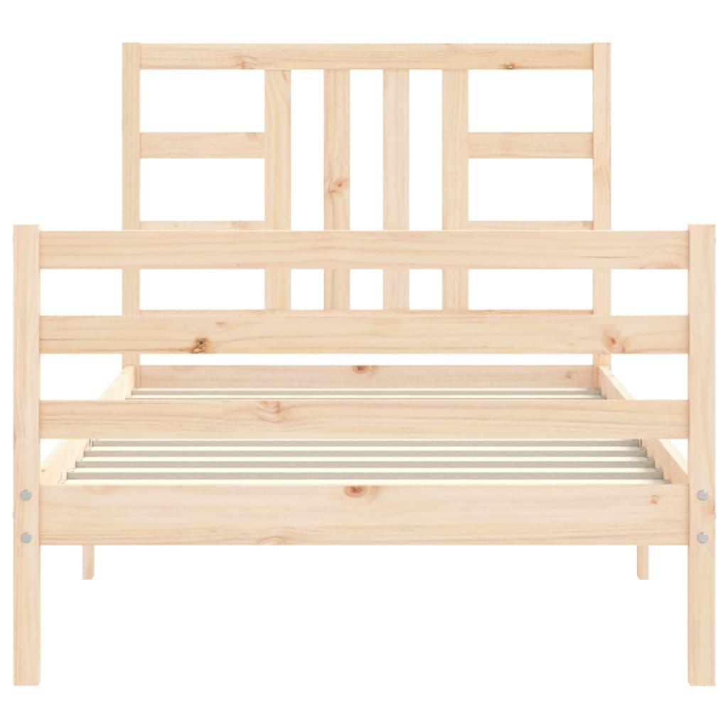 Bed frame without mattress solid pine wood