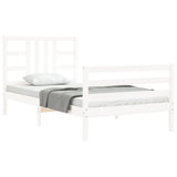 Cadre de lit sans matelas blanc bois de pin massif