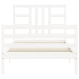 Cadre de lit sans matelas blanc bois de pin massif