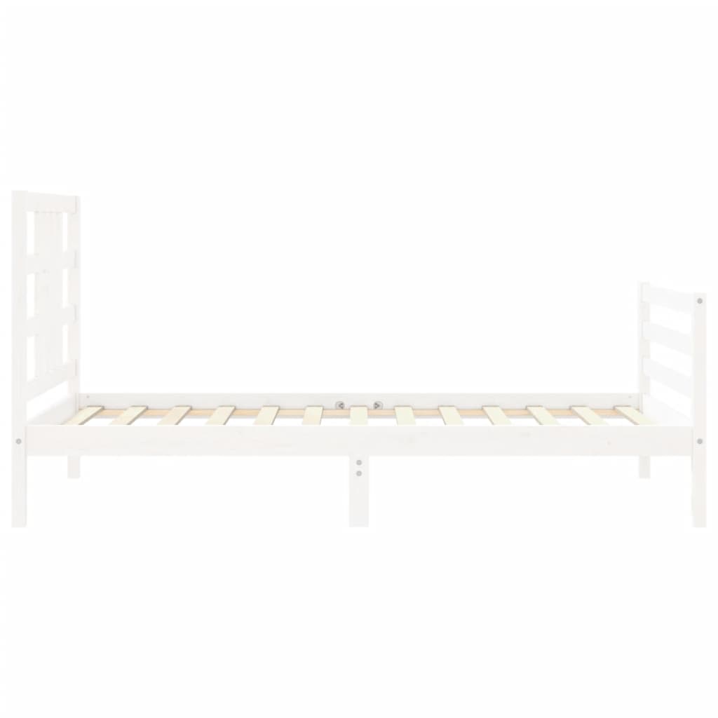 Cadre de lit sans matelas blanc bois de pin massif