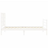 Cadre de lit sans matelas blanc bois de pin massif