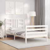 Cadre de lit sans matelas blanc bois de pin massif