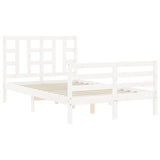 Cadre de lit sans matelas blanc bois de pin massif