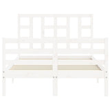 Cadre de lit sans matelas blanc bois de pin massif