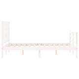 Cadre de lit sans matelas blanc bois de pin massif