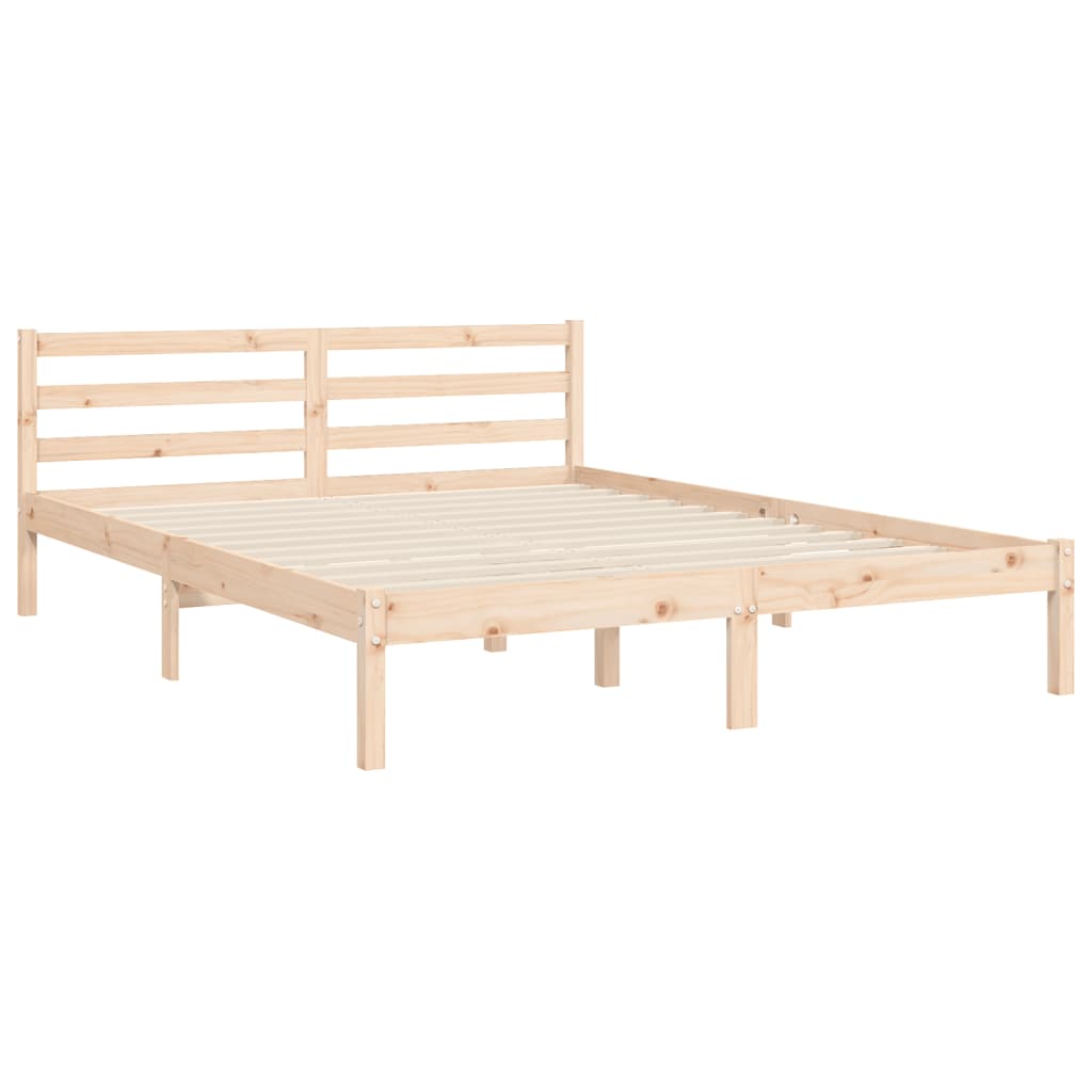 Cadre de lit sans matelas bois de pin massif