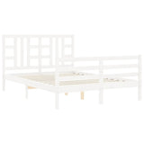 Cadre de lit sans matelas blanc bois de pin massif