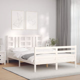 Cadre de lit sans matelas blanc bois de pin massif