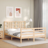 Bed frame without mattress 140x190 cm solid pine wood