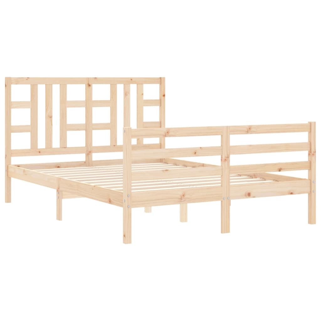 Bed frame without mattress 140x190 cm solid pine wood