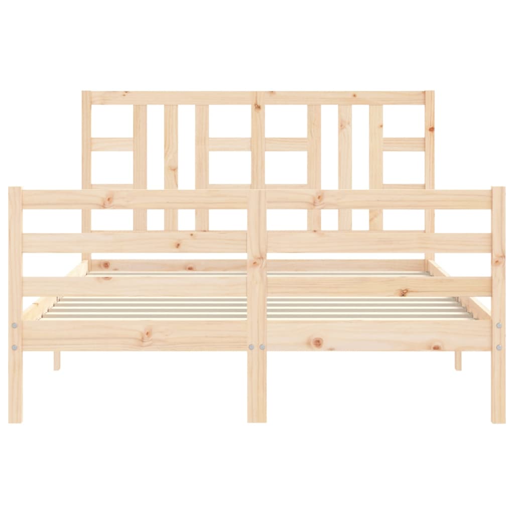 Bed frame without mattress 140x190 cm solid pine wood